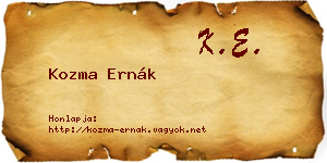 Kozma Ernák névjegykártya